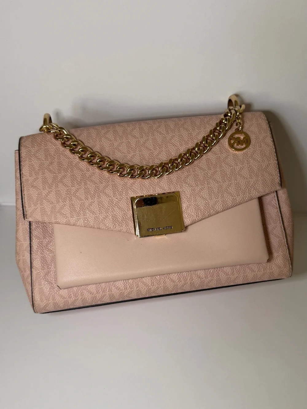 Michael Kors Pale Blush Shoulder Bag with Gold Chain